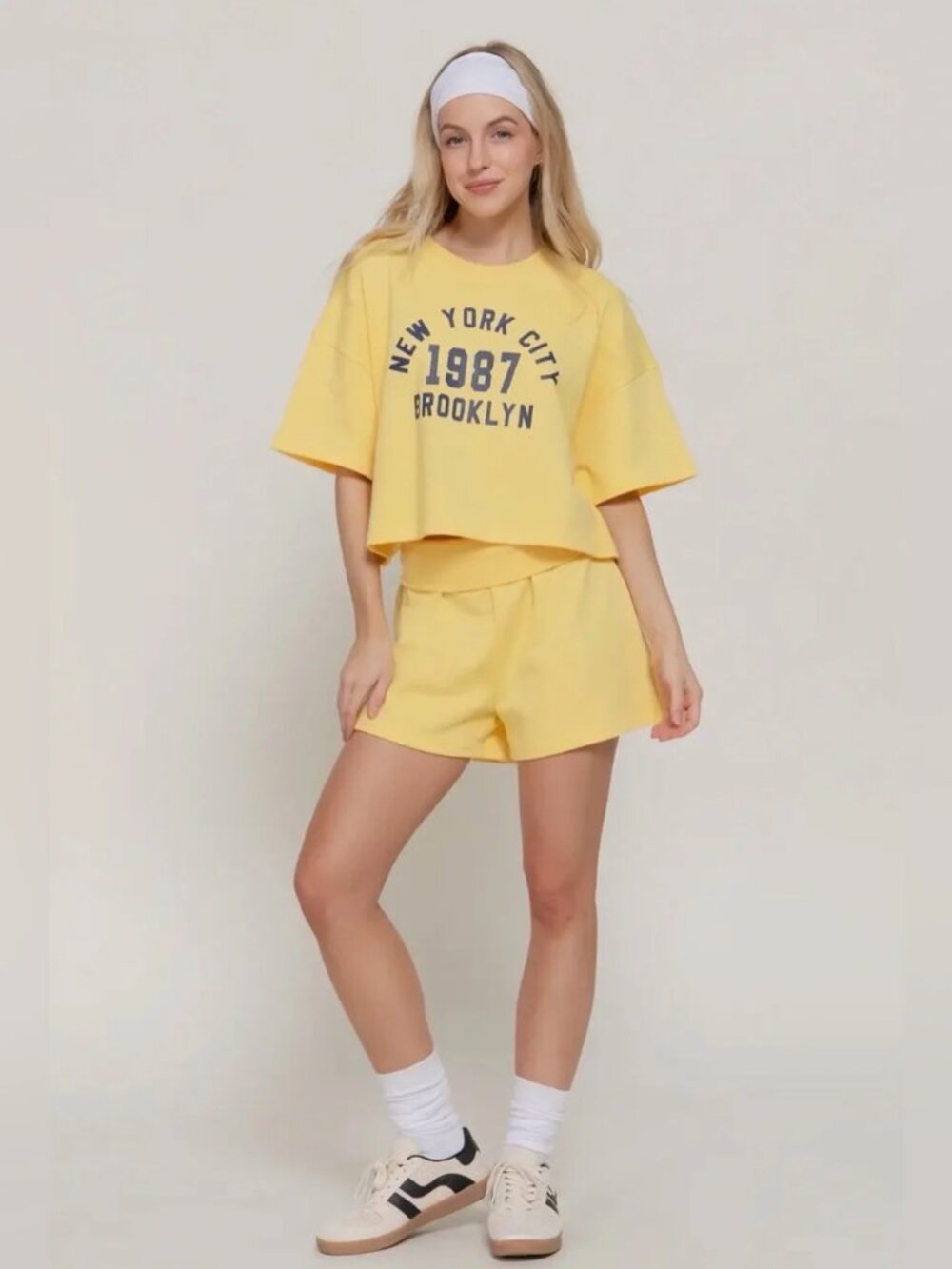 NWT Two-Piece Short Set with Brooklyn New York City Graphic - Large